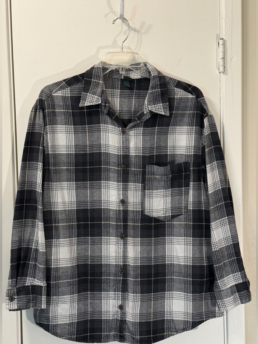 wild fable Black & White Plaid Button-Up Shirt